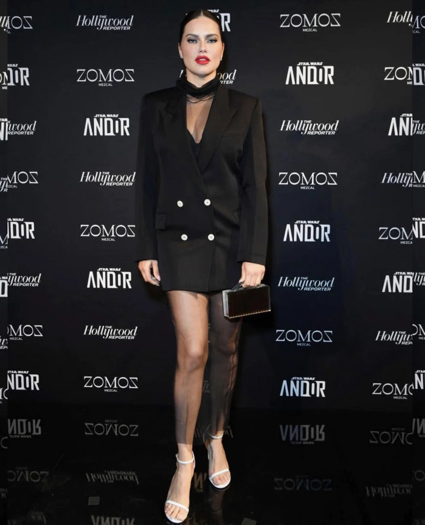 Adriana Lima Wears the Bianca Floor Length Dress