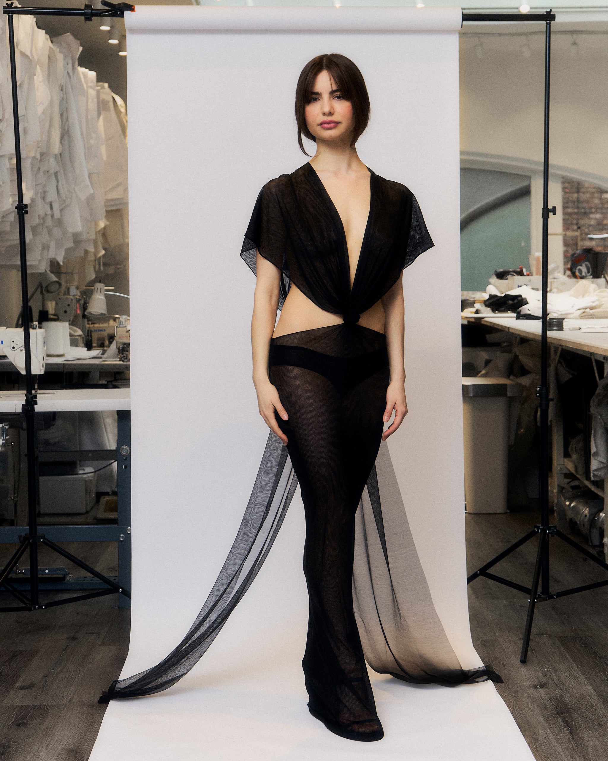 dress the population violetta Violetta Dress in black Silk Tulle – TRAVIS TADDEO