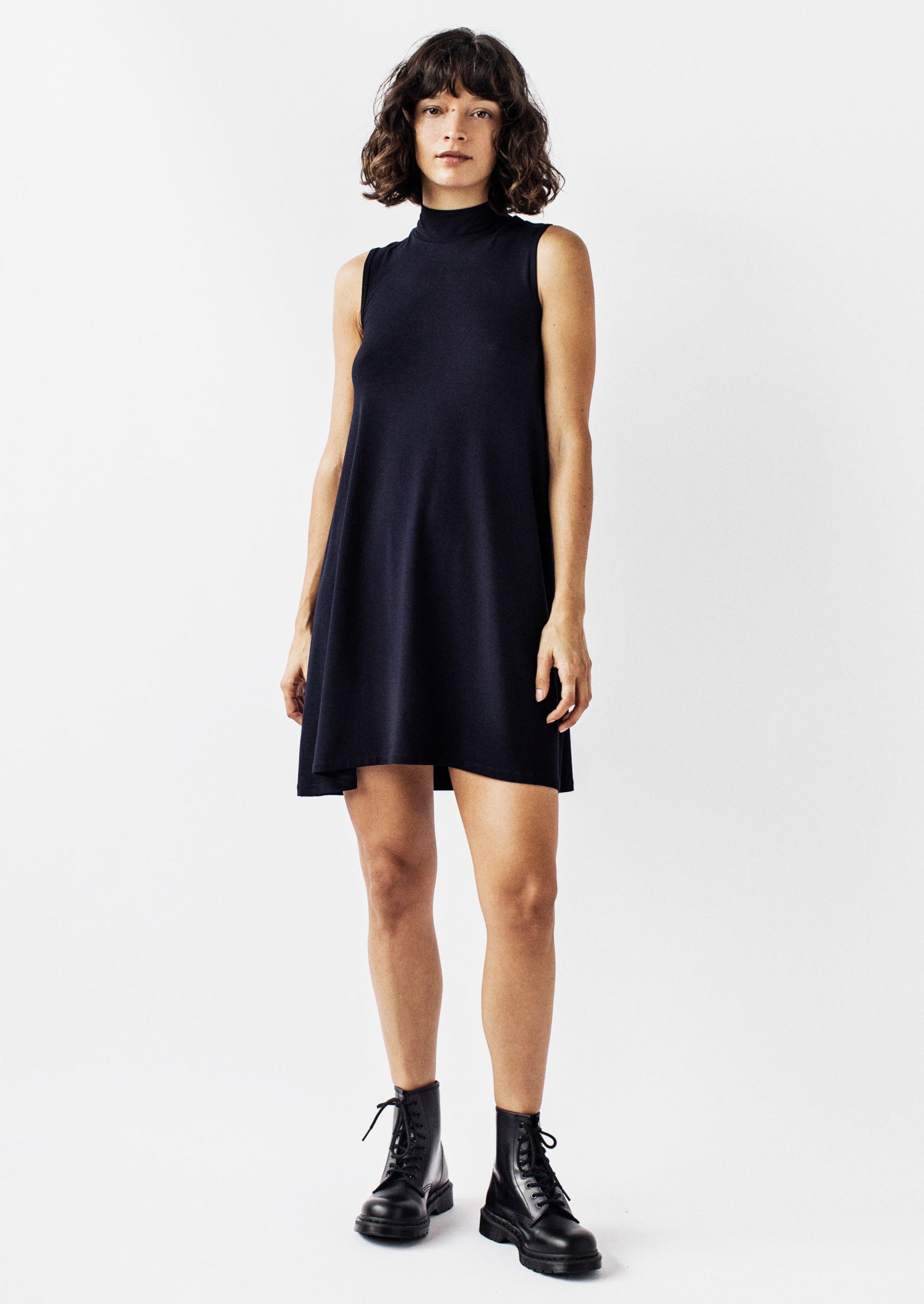 Claudia Mock Neck Dress TRAVIS TADDEO Claudia Mock Neck Dress TRAVIS TADDEO